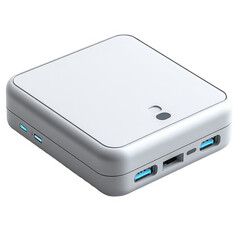 Portable charger power bank usb c fast charging external battery pack white on transparent background