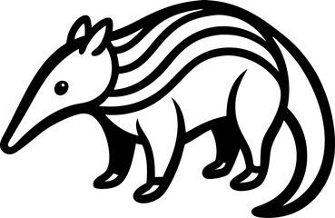 Anteater Icon line art vector art icon black and white ,white background