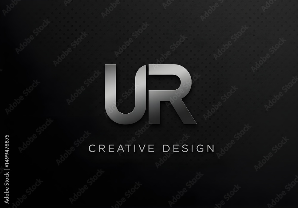 Aufkleber a shiny ur logo with creative design text on a dark background for branding and identity usage