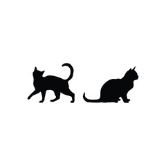 Elegant Cat Silhouette Vector Collection  Graceful Feline Designs for Creative and Whimsical Projects Across Print and Digital Media