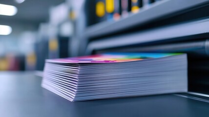Reams of paper sheets stacked for ready and printing in a warehouse, representing the printing and publishing industry