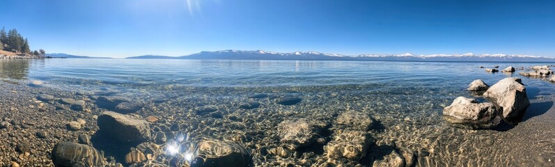 Crystal-Clear Lakeside Scenery