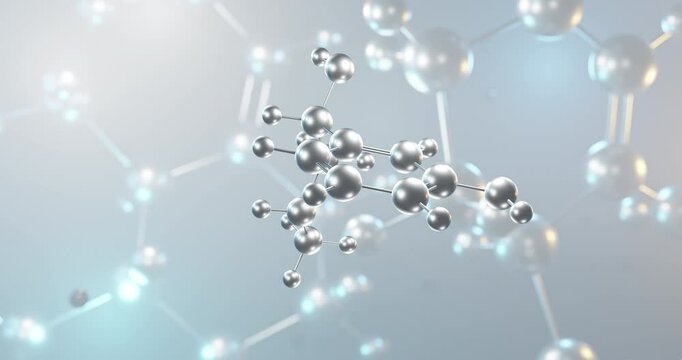 Phenylephrine rotating 3d molecule, molecular structure of adrenergic agonist seamless video
