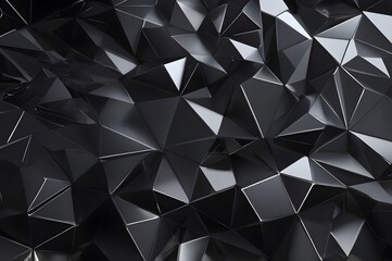 Dark Geometric Polygon Surface – Futuristic Abstract 3D Texture