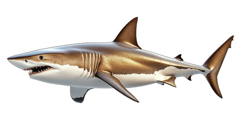 Obraz premium Detailed Great Shark Swimming PNG Image on Transparent Background