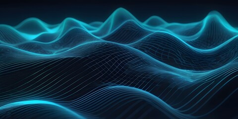 Futuristic Digital Waves – Blue Tech Flow