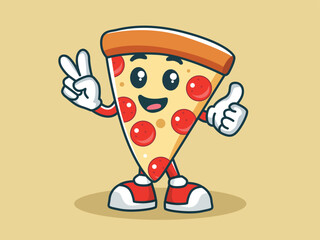 pizza mascot, for restaurant or cafe logo