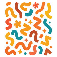 Fototapeta premium groovy Funky Confetti Background illustration, colorful groovy clipart, groovy design sublimation 