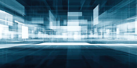 Futuristic abstract blueprint digital architecture technology background modern perspective blue