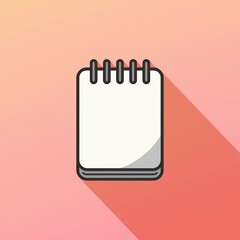White spiral notebook with a pink background