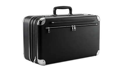 Elegant Black Leather Suitcase with Sleek Design