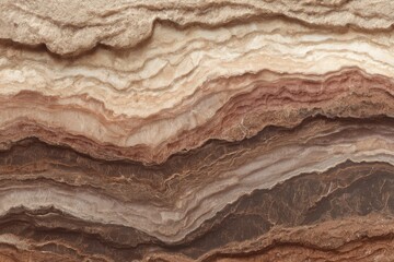 Natural rock marble surface in various tones of brown, layered stone appearance