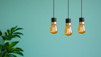 Geometric pendant lighting fixtures in a minimalist interior