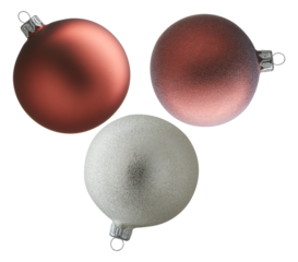 Golden Christmas ball with hanging loop cut out isolated transparent background