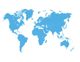 A stylized, light-blue world map