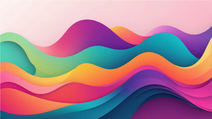 Colorful abstract wave background with flowing lines and vibrant rainbow tones