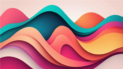 Colorful abstract wave background with flowing lines and vibrant rainbow tones