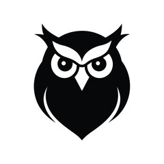 Owl Head Icon Vector – Bold and Minimalist Animal Logo Design.