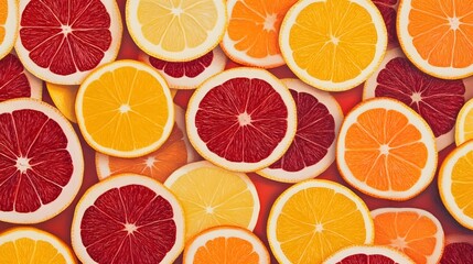 Obraz premium Assortment of Vibrant Citrus Fruit Slices
