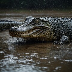 Obraz premium crocodile in the water