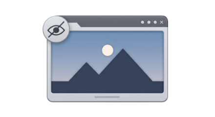 Isolated Image Placeholder Hidden Privacy Screen