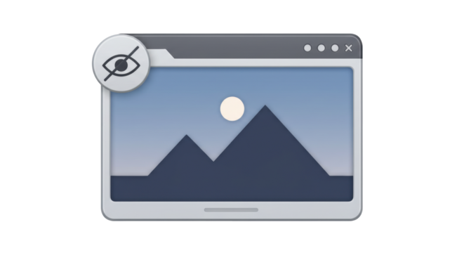 Isolated Image Placeholder Hidden Privacy Screen