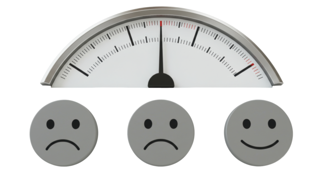 Isolated Mood Meter Displaying Range of Emotional Expressions