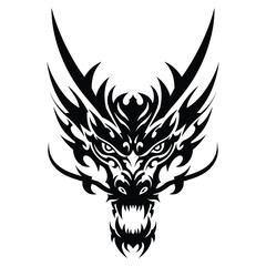 Black Dragon Tribal Tattoo Vector Art