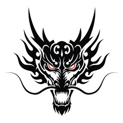 Dragon Head Tattoo Art Vector Illustration