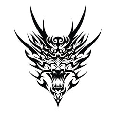 Tribal Dragon Silhouette Vector