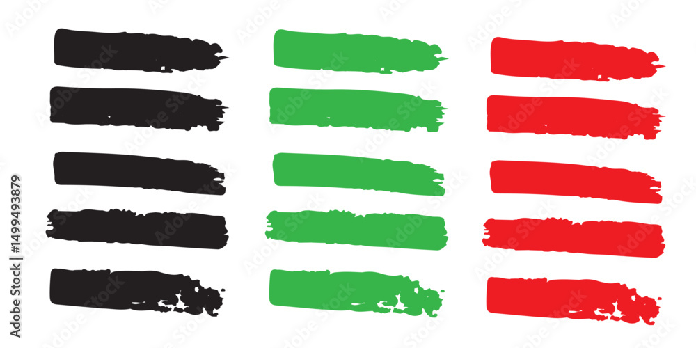 Poster set of paint brush stroke, ink splatter and artistic design elements. ink splashes. rough smears and