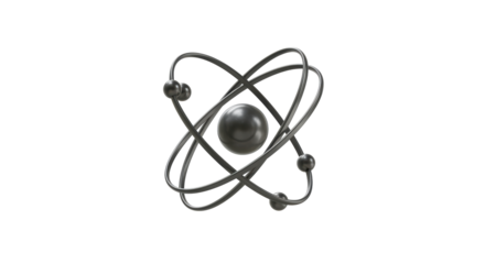 Isolated Atom Structure with Orbiting Electrons and Nucleus