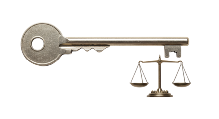 Isolated Key Balancing on Scale Justice Concept