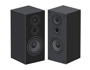 Obraz premium Two black stereo speakers