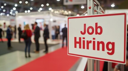 Fototapeta premium A professional job recruitment booth with a 