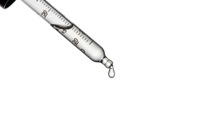 Isolated Dropper with a Drop of Liquid