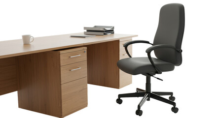 Isolated Office Desk and Chair for Work Environment