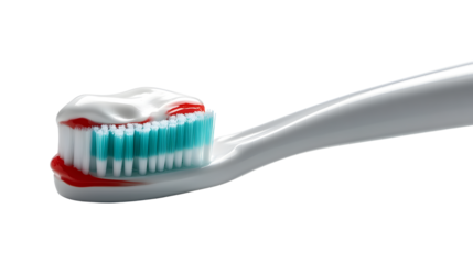 Toothpaste on toothbrush