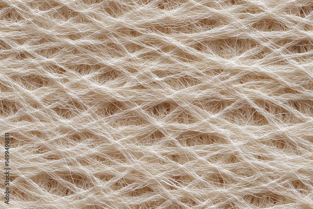 Poster seamless beige wool fibers intertwined, creating a textured pattern.