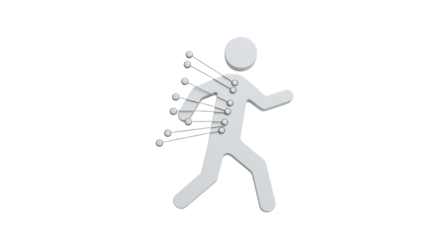 Isolated Acupuncture Therapy Man Silhouette