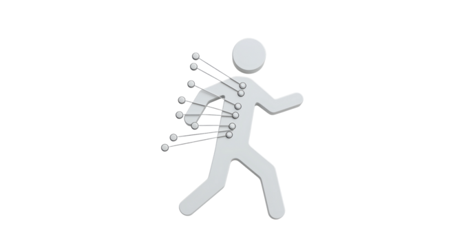 Isolated Acupuncture Therapy Man Silhouette