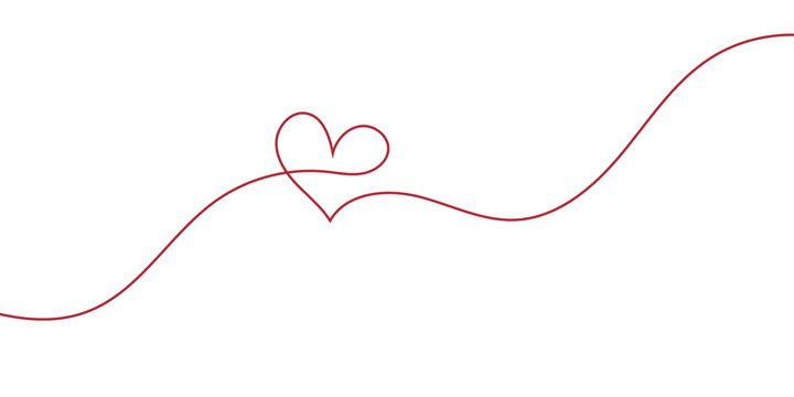 Red thread isolates on a white background. Red silk thread looped in a circle form, symbolizing vector thread of fate in  tradition. .Line of red yarn, long red thread. eps 10