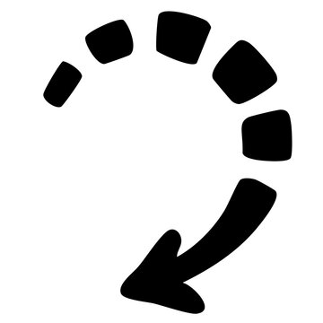 Abstract curved drawn arrow ponter