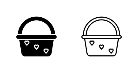 Romantic picnic basket Vector Icon
