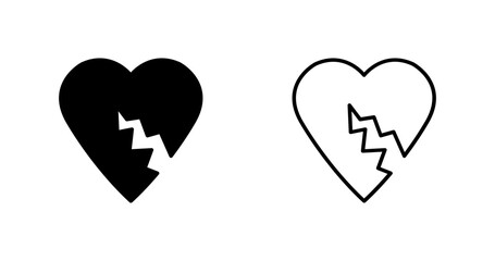 Broken Heart Vector Icon