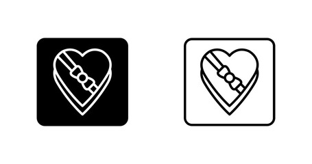 Chocolates in heart Box Vector Icon