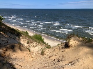 Blick von der Steilküste Bei Bansin, einem Ortsteil der Gemeinde Heringsdorf auf der Insel Usedom,...