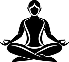 silhouette of a woman meditating