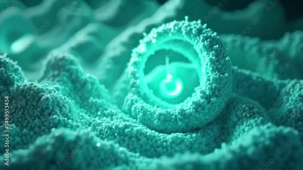 Poster abstract forms glowing with eerie light macro shot slow motion