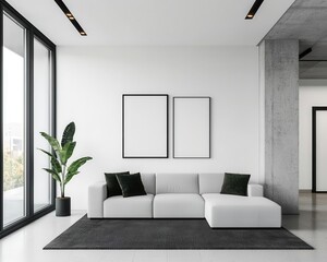 Refined urban loft with contemporary sculpture pieces, floating decor elements, and a seamless open concept